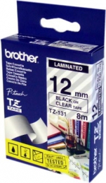 Brother TZ131 Fita Transparente/Letras Preto 12mmx8mts