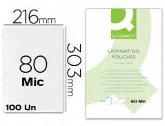 Bolsa Plastificar A4 (216mmx303mm) 80 mic (100Un)