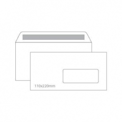 Envelope 110mmx220mm Branco Adesivo C/Janela (Cx500)