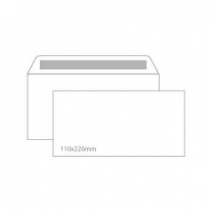 Envelope 110mmx220mm Branco Adesivo S/Janela (Cx500)
