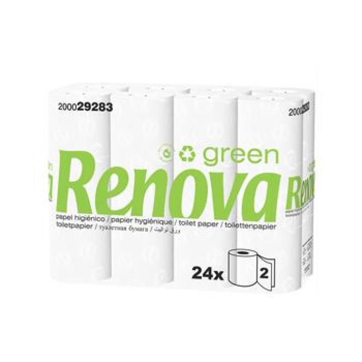 Papel Higienico Domestico 16,5mts 2Fls Renova Green (Pack24)